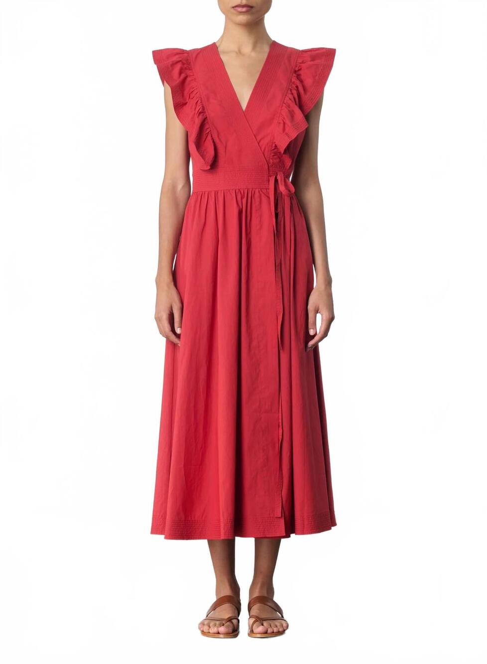NEW VANESSABRUNO ermine dress in red